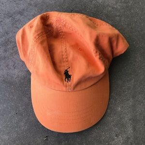 Orange Polo Hat Leather Strapback
